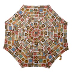 Vintage Gadget Seamless Pattern Hook Handle Umbrellas (large) by Vaneshart