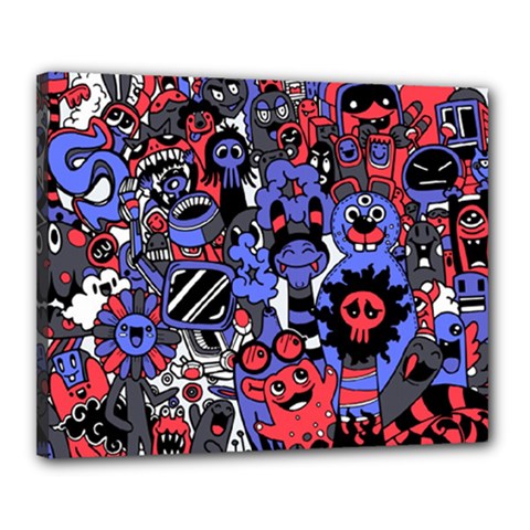 Cute Halloween Monsters Set Background Canvas 20  X 16  (stretched) by Vaneshart