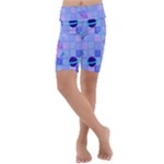Seamless Pattern Pastel Galaxy Future Kids  Lightweight Velour Cropped Yoga Leggings