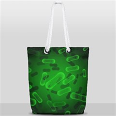 Green Rod Shaped Bacteria Full Print Rope Handle Tote (small) by Vaneshart