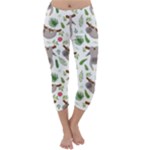 Seamless Pattern With Cute Sloths Capri Winter Leggings 