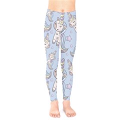 Pattern With Cute Unicorns Kids  Leggings by Vaneshart