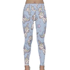 Pattern With Cute Unicorns Lightweight Velour Classic Yoga Leggings by Vaneshart