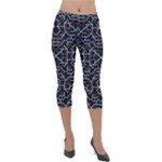 Lines And Dots Motif Geometric Seamless Pattern Lightweight Velour Capri Leggings 