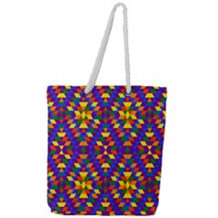 Gay Pride Geometric Diamond Pattern Full Print Rope Handle Tote (large) by VernenInk