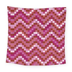 Lesbian Pride Pixellated Zigzag Stripes Square Tapestry (large) by VernenInk