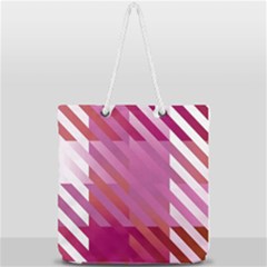 Lesbian Pride Diagonal Stripes Colored Checkerboard Pattern Full Print Rope Handle Tote (large) by VernenInk