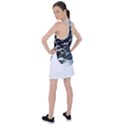 Black And White Abstract Textured Print Racer Back Mesh Tank Top View2