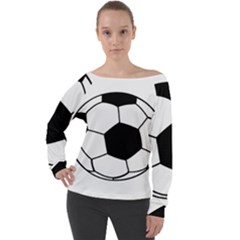 Soccer Lovers Gift Off Shoulder Long Sleeve Velour Top by ChezDeesTees