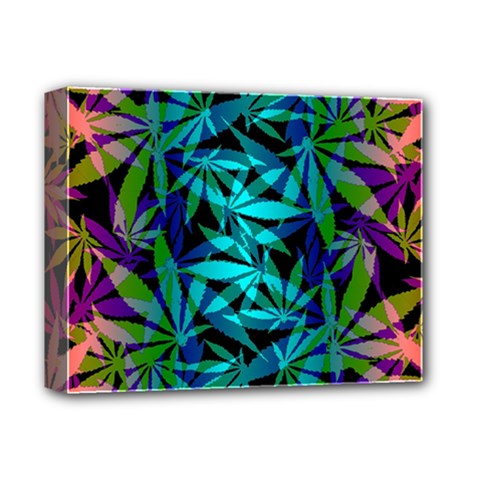 420 Ganja Pattern, Weed Leafs, Marihujana In Colors Deluxe Canvas 14  X 11  (stretched) by Casemiro