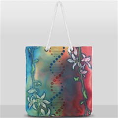 Flower Dna Full Print Rope Handle Tote (large) by RobLilly
