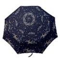 Hand drawn scratch style night sky with moon cloud space among stars seamless pattern vector design  Folding Umbrellas View1