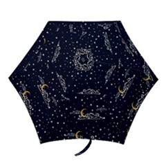 Hand Drawn Scratch Style Night Sky With Moon Cloud Space Among Stars Seamless Pattern Vector Design  Mini Folding Umbrellas by BangZart