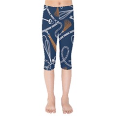 Chains Seamless Pattern Kids  Capri Leggings  by BangZart