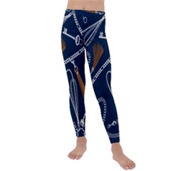 Chains Seamless Pattern Kids  Lightweight Velour Leggings by BangZart