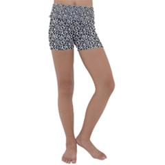 Leopard Spots Pattern, Geometric Dots, Animal Fur Print Kids  Lightweight Velour Yoga Shorts by Casemiro