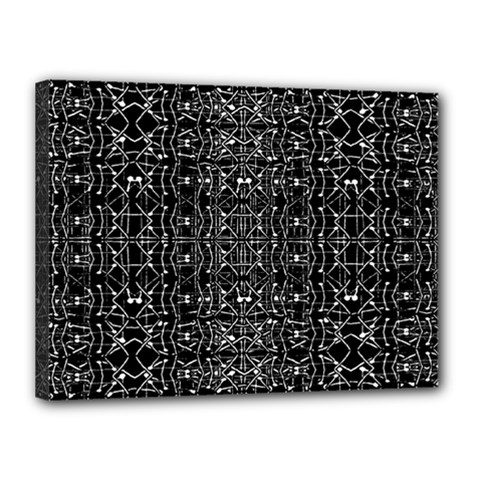 Black And White Ethnic Ornate Pattern Canvas 16  X 12  (stretched) by dflcprintsclothing