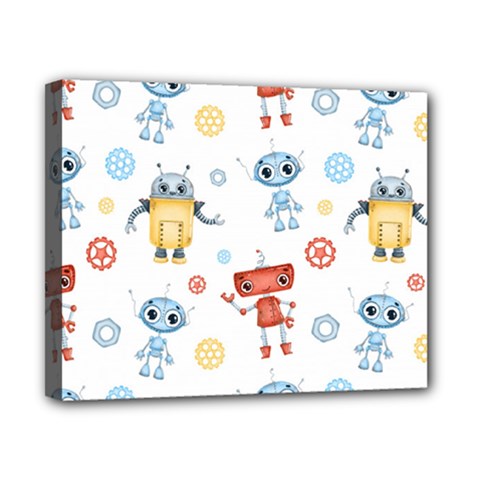 Cute Cartoon Robots Seamless Pattern Canvas 10  X 8  (stretched) by BangZart
