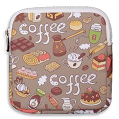 Vector Seamless Pattern With Doodle Coffee Equipment Mini Square Pouch by BangZart