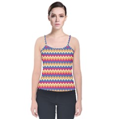 Zigzag Pattern Seamless Zig Zag Background Color Velvet Spaghetti Strap Top