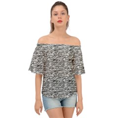 Zebra Pattern - Zebras And Horses - African Animals Off Shoulder Short Sleeve Top by DinzDas