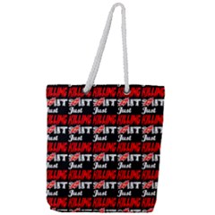 Just Killing It - Silly Toilet Stool Rocket Man Full Print Rope Handle Tote (large) by DinzDas
