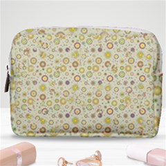 Abstract Flowers And Circle Make Up Pouch (medium) by DinzDas