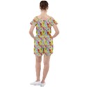 Abstract Flowers And Circle Ruffle Cut Out Chiffon Playsuit View2