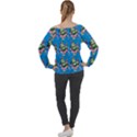 Monster And Cute Monsters Fight With Snake And Cyclops Off Shoulder Long Sleeve Velour Top View2