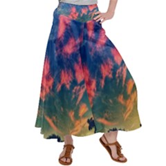  Brushstroke Skies Satin Palazzo Pants by okhismakingart