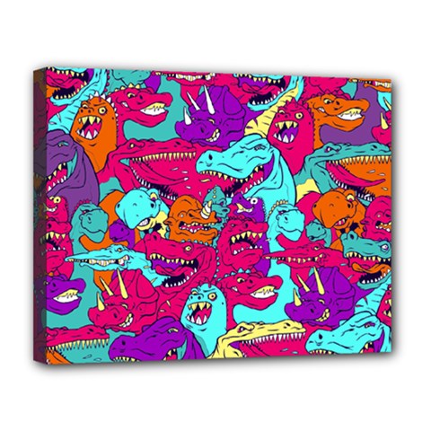 Dinos Canvas 14  X 11  (stretched) by Sobalvarro