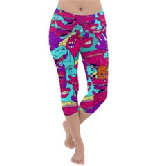 Dinos Lightweight Velour Capri Yoga Leggings by Sobalvarro