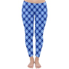 Retro Style Pattern, Scottish Tartan, Buffalo Plaid Theme Classic Winter Leggings by Casemiro