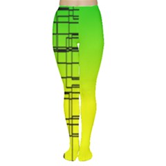 Geometrical Lines Pattern, Asymmetric Blocks Theme, Line Art Tights by Casemiro