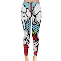 Rays Smoke Pop Art Style Vector Illustration Inside Out Leggings by Amaryn4rt