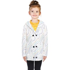 Abstract Colorful Topographic Map Design Vector Kids  Double Breasted Button Coat by Amaryn4rt