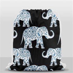 Elephant-pattern-background Drawstring Bag (small) by Sobalvarro