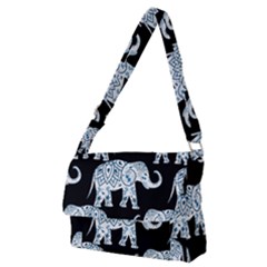 Elephant-pattern-background Full Print Messenger Bag (m) by Sobalvarro