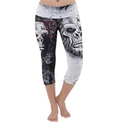 Monster Monkey From The Woods Capri Yoga Leggings by DinzDas