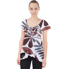 Shiny Leafs Lace Front Dolly Top by Sparkle