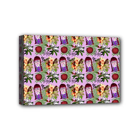 Purple Glasses Girl Pattern Lilac Mini Canvas 6  X 4  (stretched) by snowwhitegirl