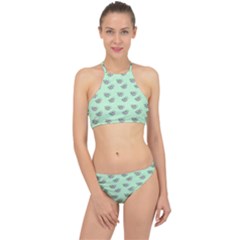 Zodiac Bat Pink Mint Racer Front Bikini Set by snowwhitegirl