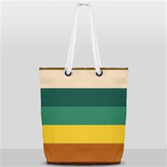 Retro 80s Full Print Rope Handle Tote (small) by tmsartbazaar