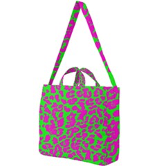 Neon Big Cat Square Shoulder Tote Bag by Angelandspot