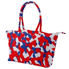 Red White Blue Camouflage Pattern Canvas Shoulder Bag by SpinnyChairDesigns