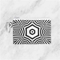 Black And White Line Art Stripes Pattern Canvas Cosmetic Bag (small) by SpinnyChairDesigns