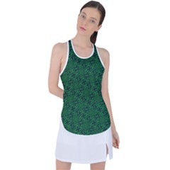Green Intricate Pattern Racer Back Mesh Tank Top by SpinnyChairDesigns