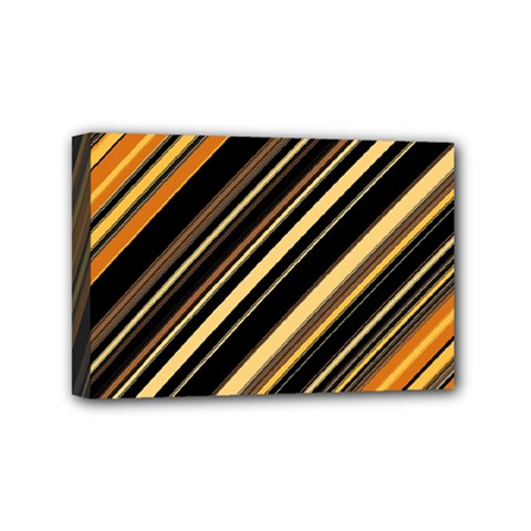 Black And Yellow Stripes Pattern Mini Canvas 6  X 4  (stretched) by SpinnyChairDesigns