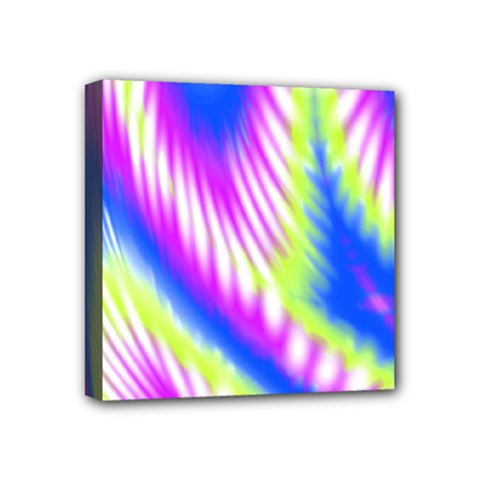 Colorful Blue Purple Pastel Tie Dye Pattern Mini Canvas 4  X 4  (stretched) by SpinnyChairDesigns