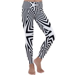 Abstract Zebra Stripes Pattern Kids  Lightweight Velour Classic Yoga Leggings by SpinnyChairDesigns